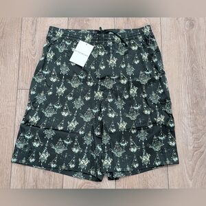 $1390 Mens GIVENCHY "Hubert Objects" Silk Shorts Green 48 US 32